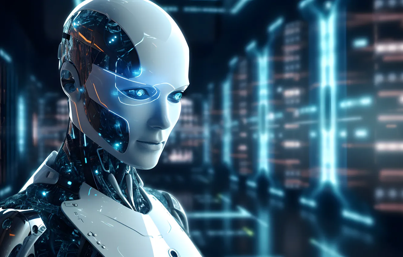 Photo wallpaper machine, face, wire, mechanism, robot, head, device, cyborg