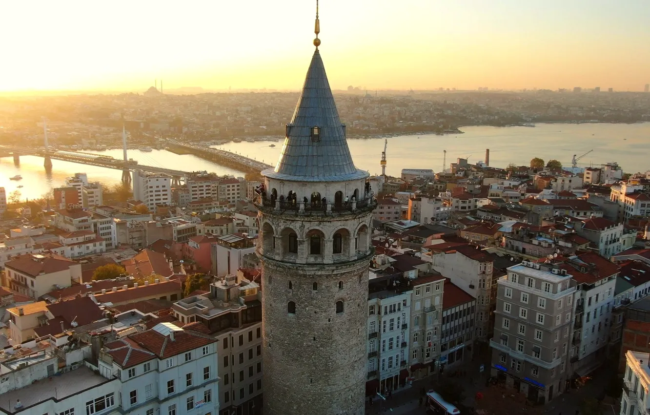 Photo wallpaper istanbul, galata tower, galata bridge