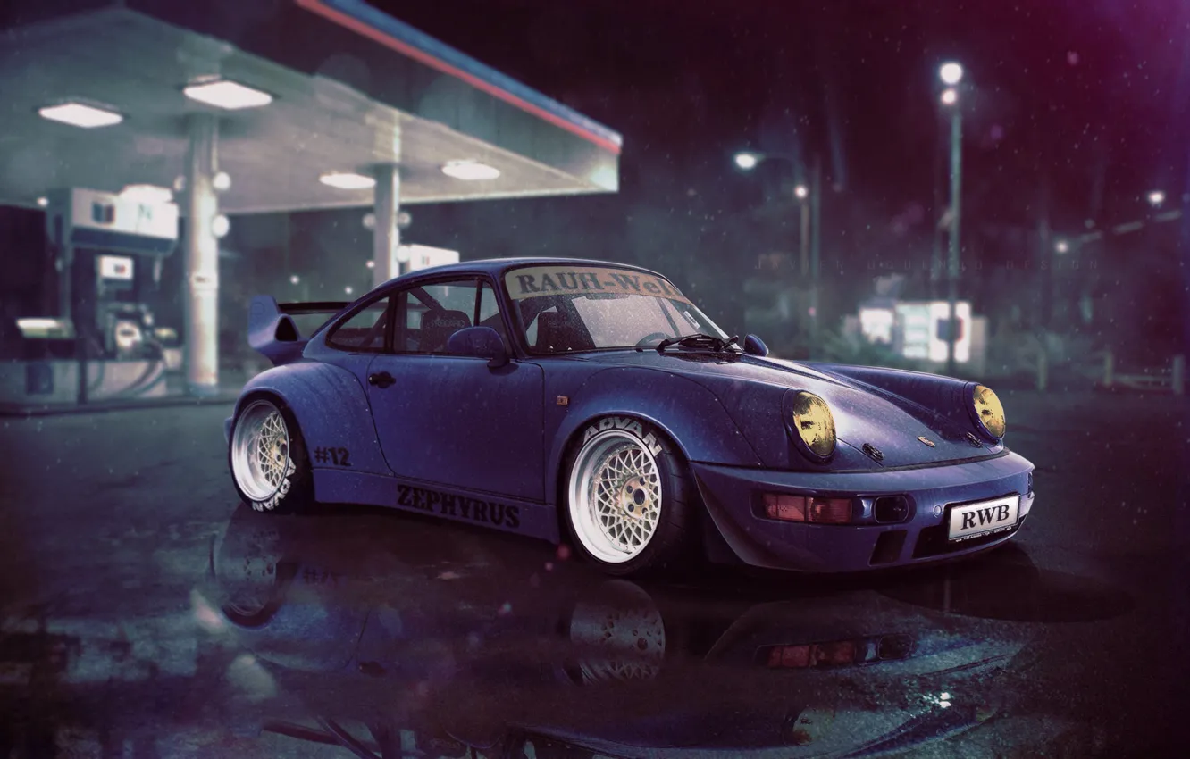 Photo wallpaper machine, auto, night, blue, dressing, Porsche, Need for Speed, Porsche 911