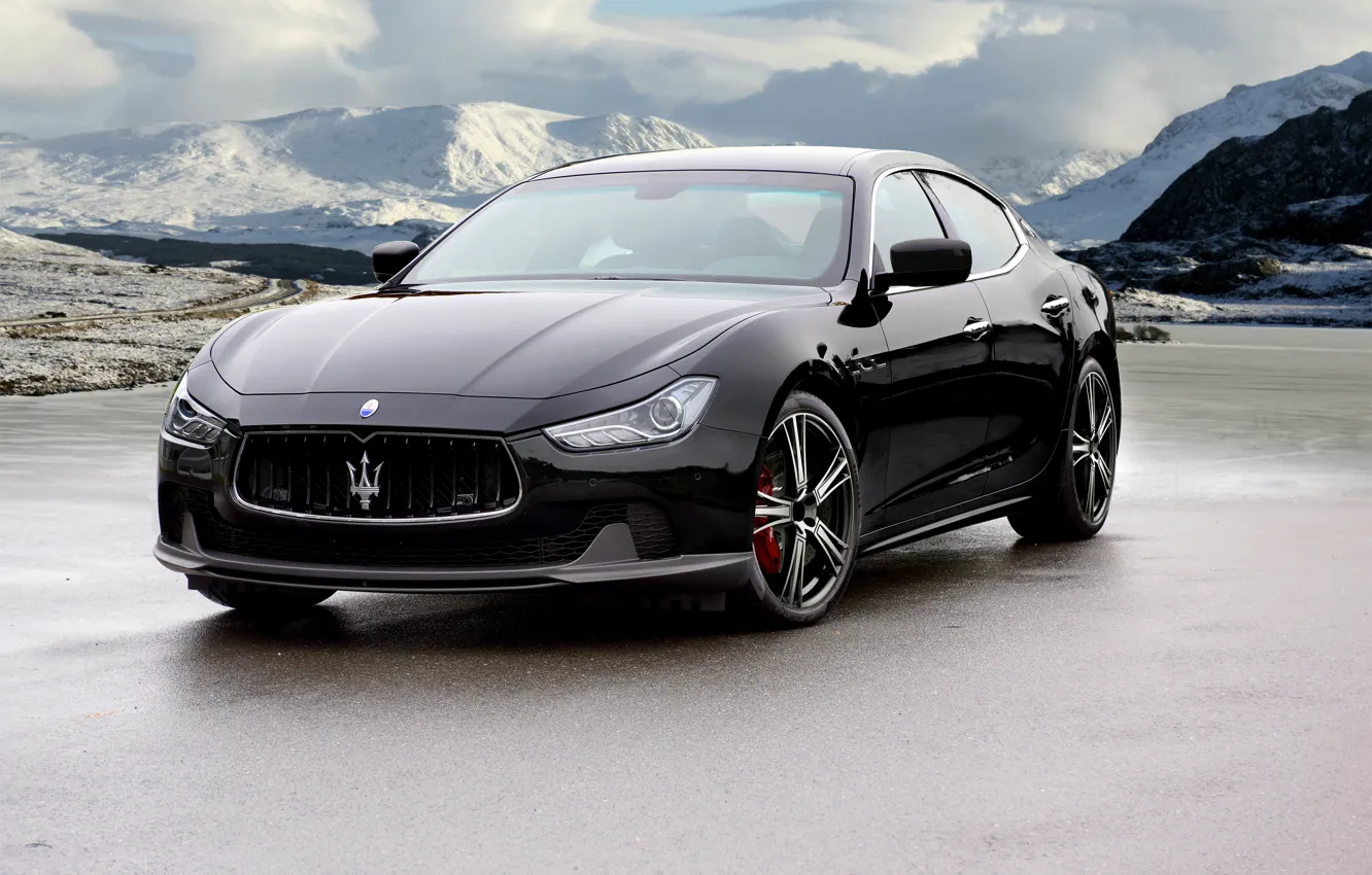 Photo wallpaper black, Maserati, Black, Maserati, Mansory, Ghibli