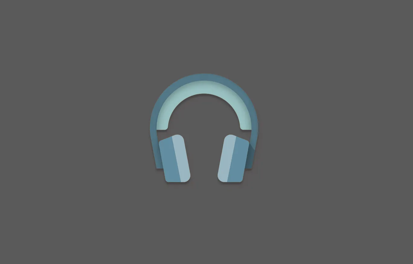 Photo wallpaper music, minimalism, music, headphones, grey background, minimalism, headphones, gray background