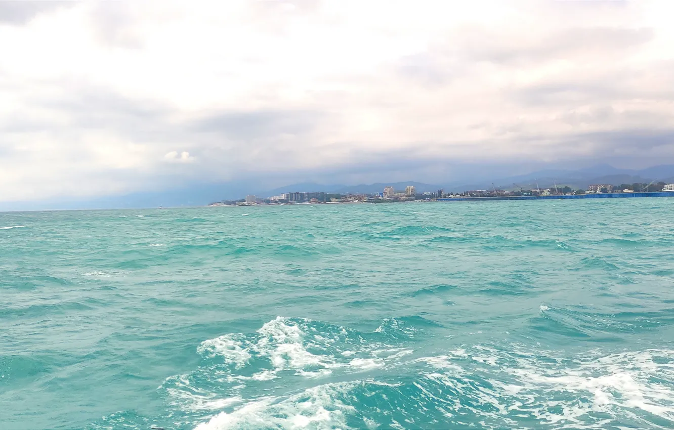 Photo wallpaper sea, summer, water, Sochi, July, Adler