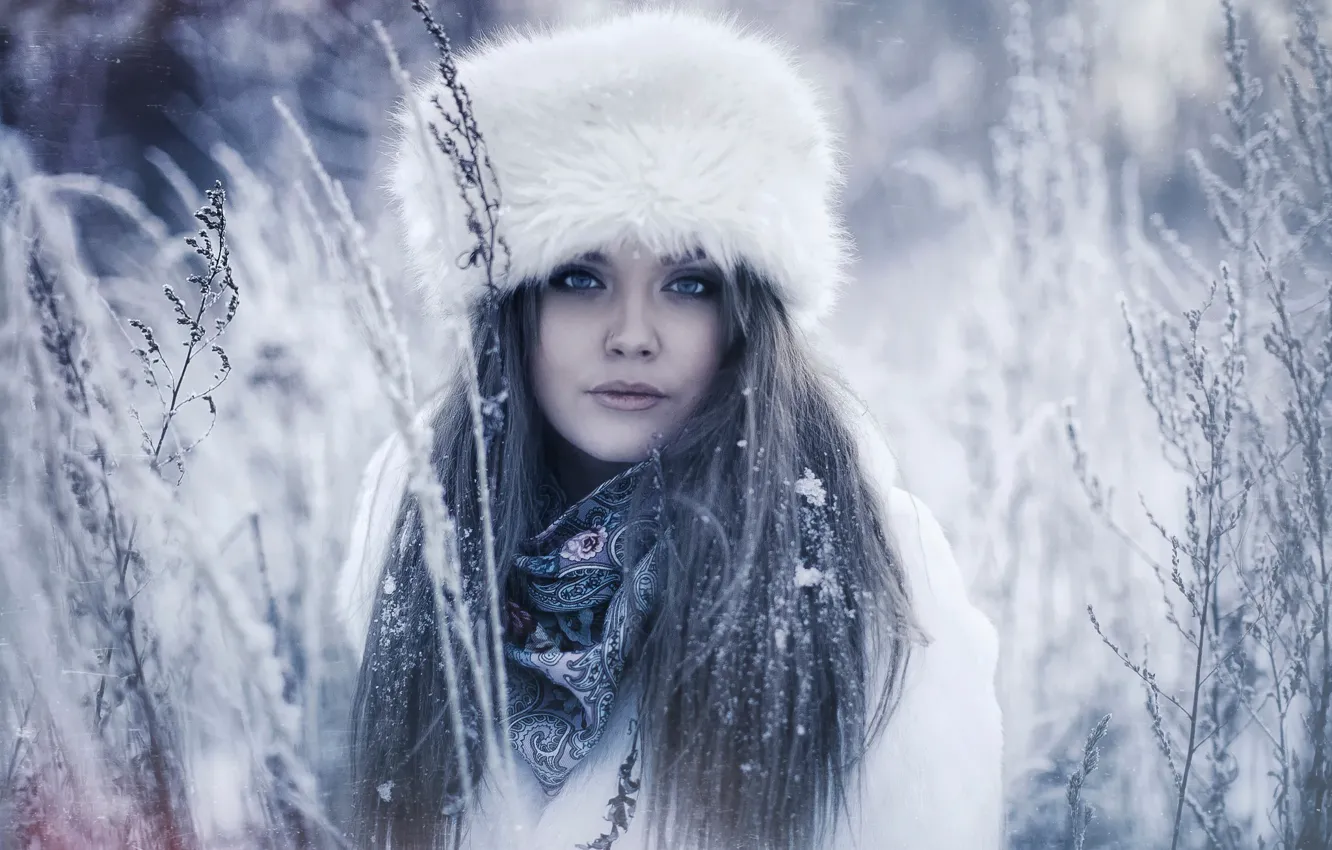 Photo wallpaper winter, snow, portrait, Karen Abramyan, Russian February