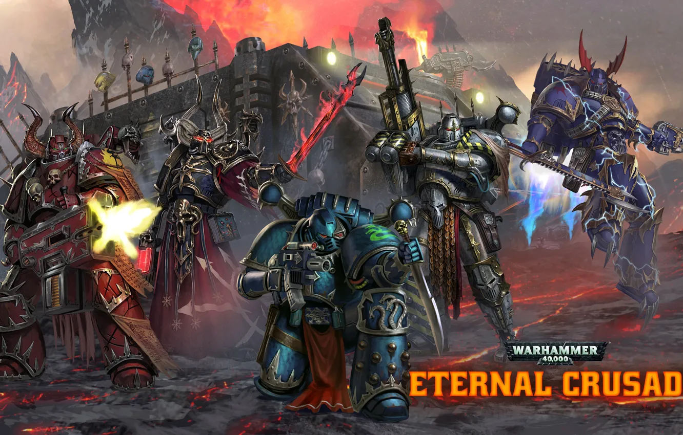 Photo wallpaper Raptor, chaos, space marines, Word Bearers, 40 000, Warhammer 40 000, warlock, Iron Warriors