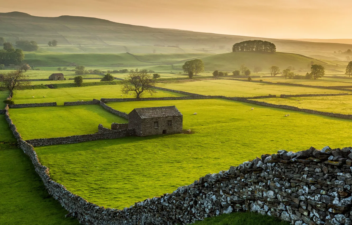 Photo wallpaper Yorkshire, Yorkshire, Wensleydale, Dales National Park, Wensleydale, Dales National Park