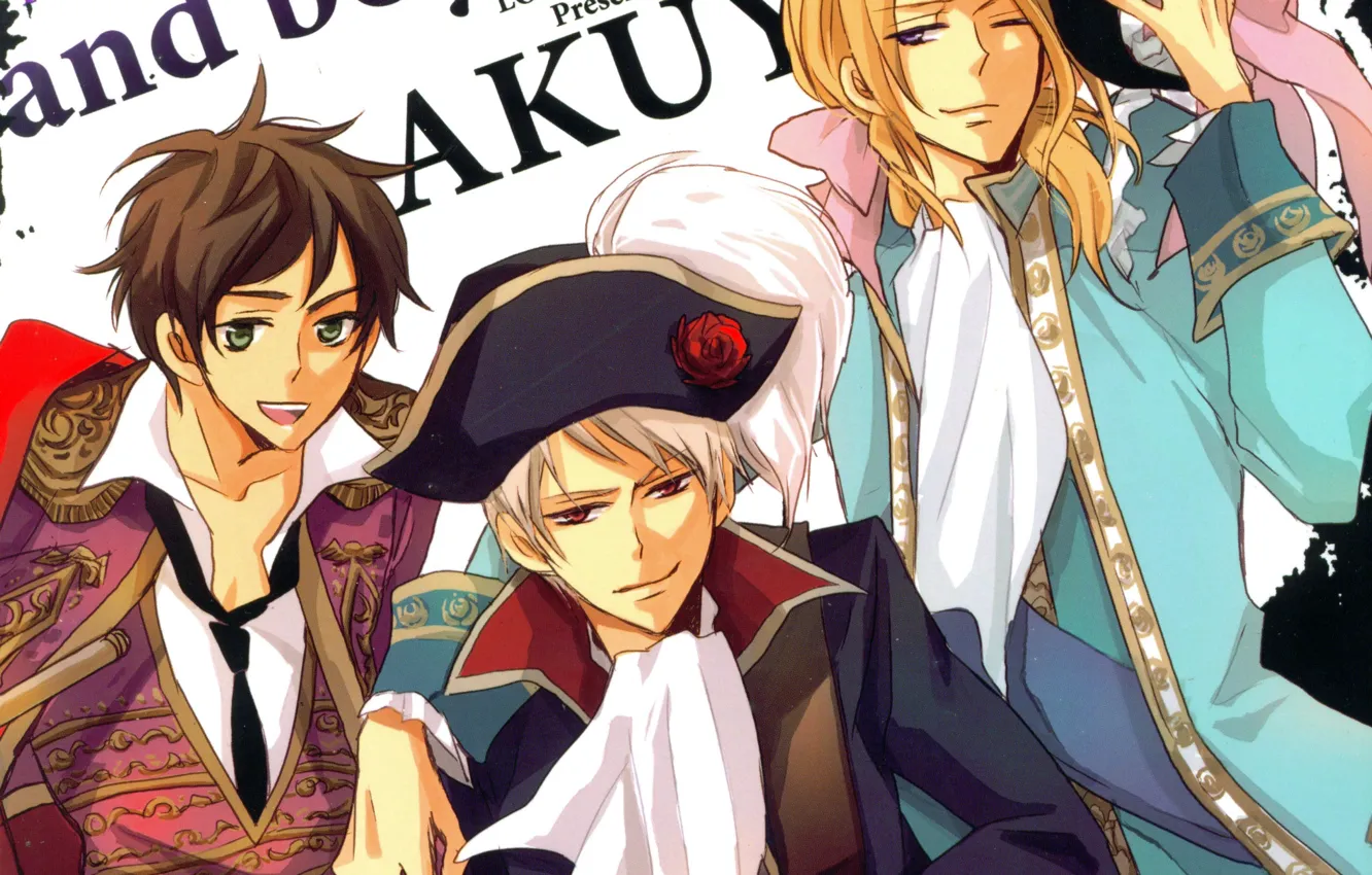 Photo wallpaper hat, tie, guy, grin, three, France, art, military uniform