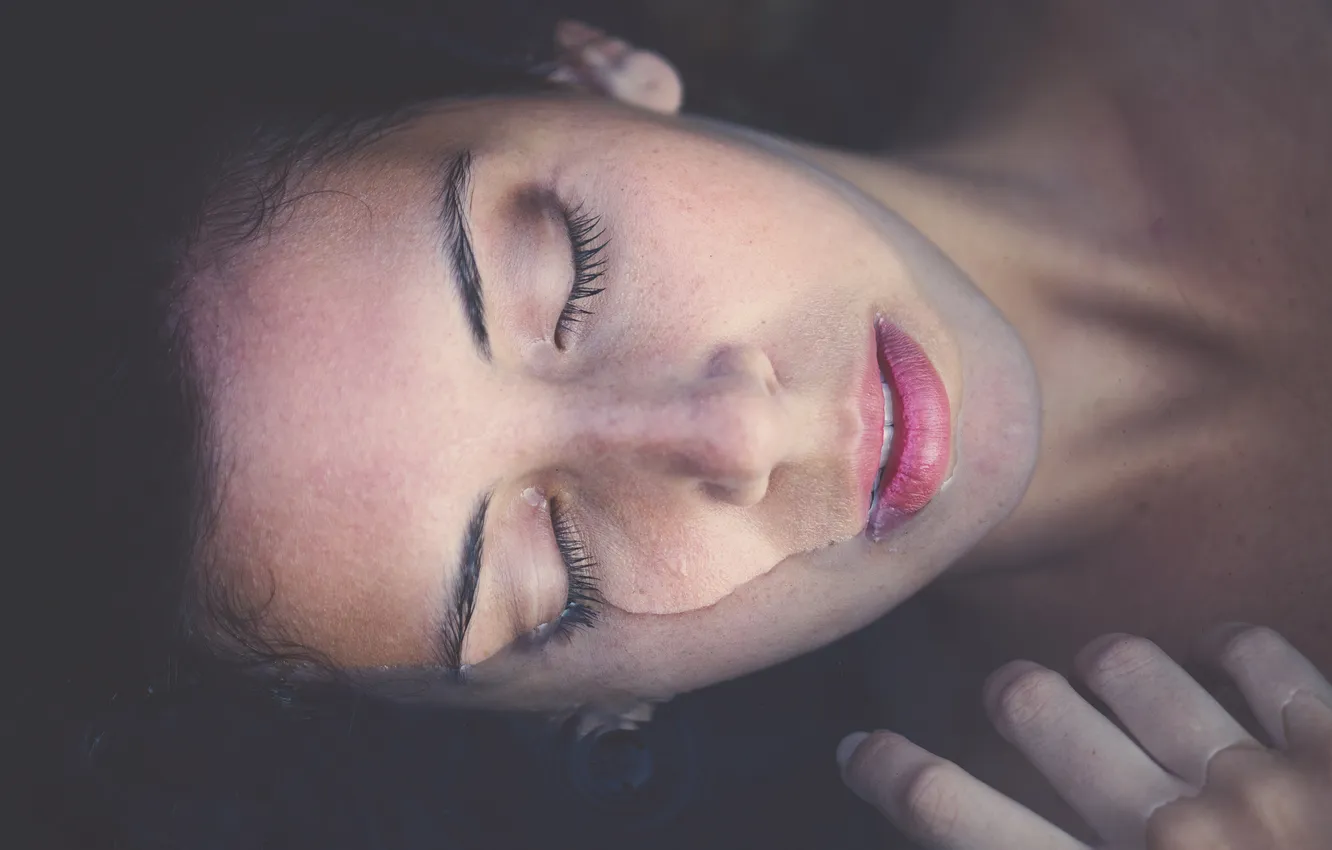 Photo wallpaper water, girl, face