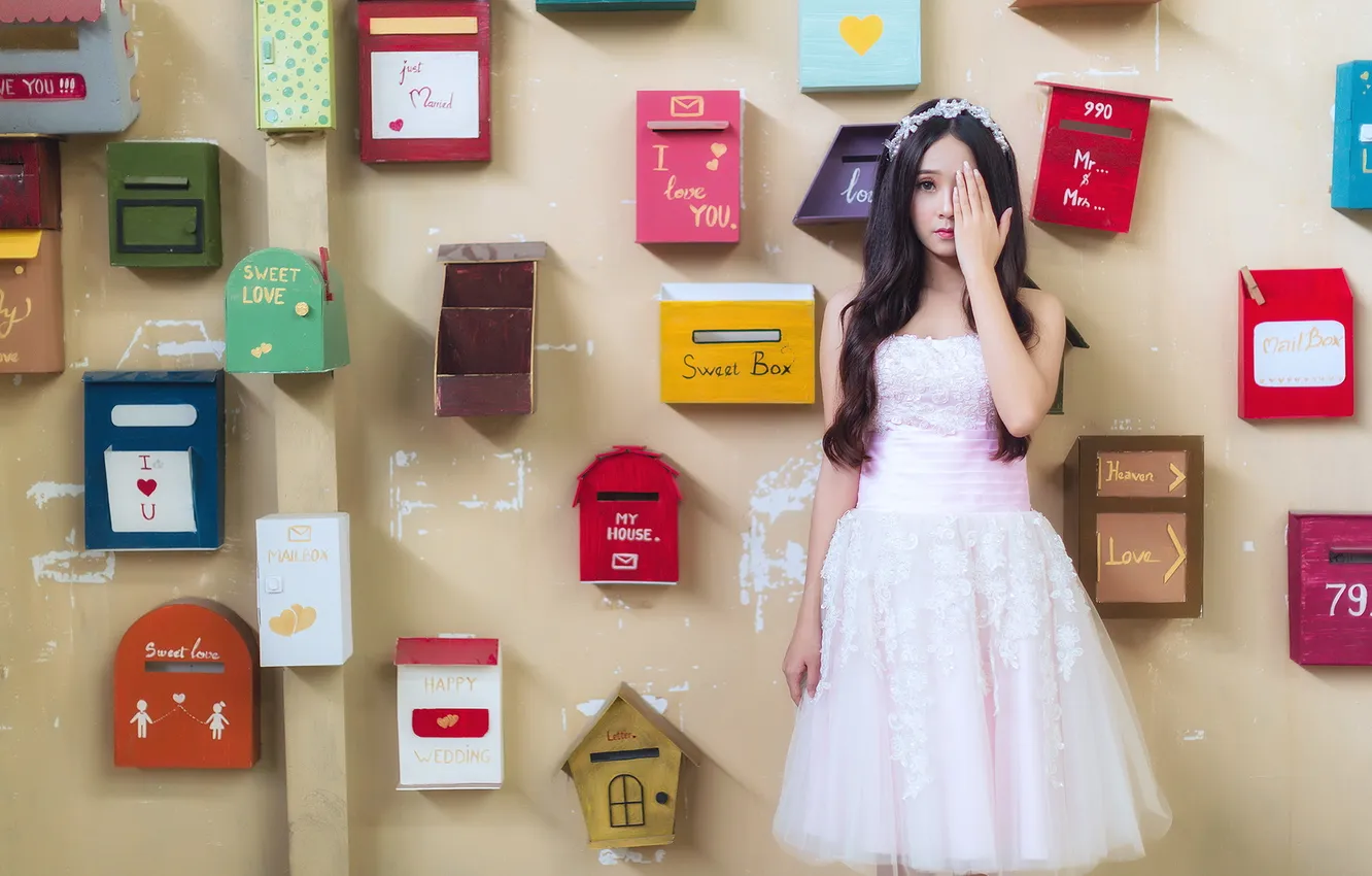 Photo wallpaper girl, pose, background