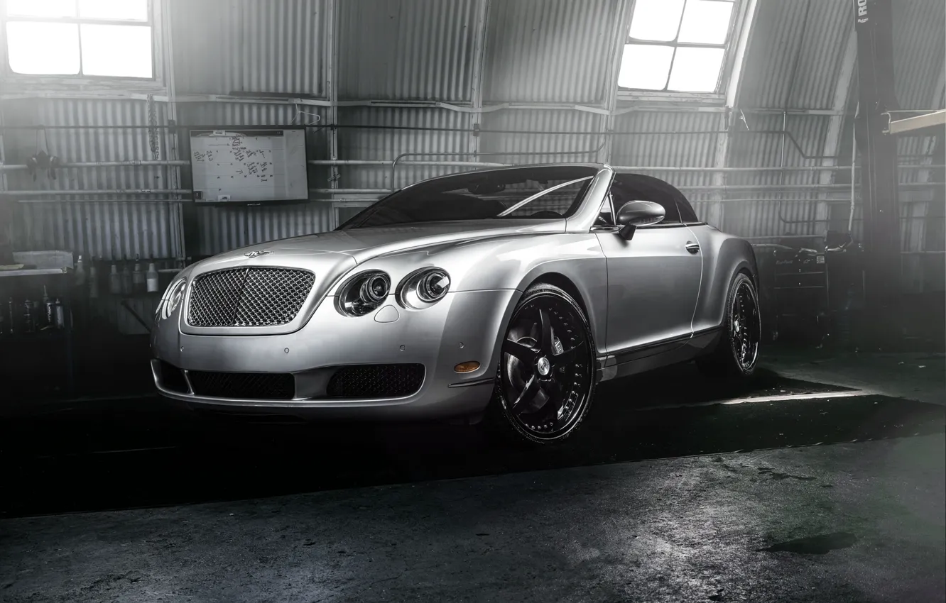 Photo wallpaper Bentley, Continental, Car, Front, Forged, GTC, Silver, Wheels