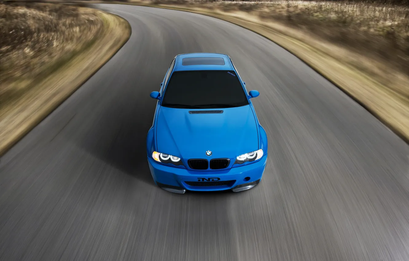 Photo wallpaper road, blue, bmw, BMW, speed, road, blue, speed