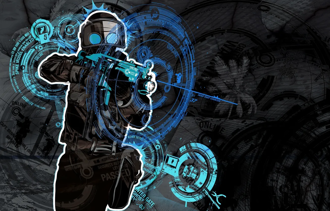 Photo wallpaper mask, machine, strike, Counter-Strike, contra