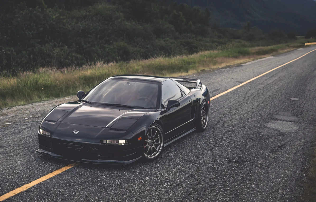 Photo wallpaper Honda, Black, Road, NSX