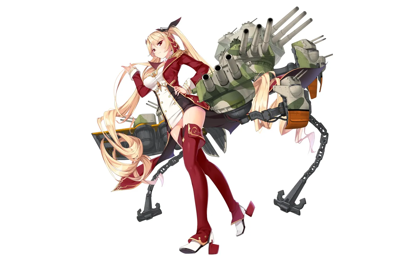 Photo wallpaper girl, Nelson, sexy, cleavage, thighhighs, long hair, dress, boobs