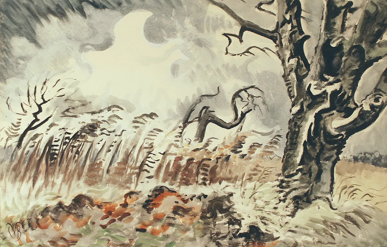 Photo wallpaper 1950, Charles Ephraim Burchfield, November Storm