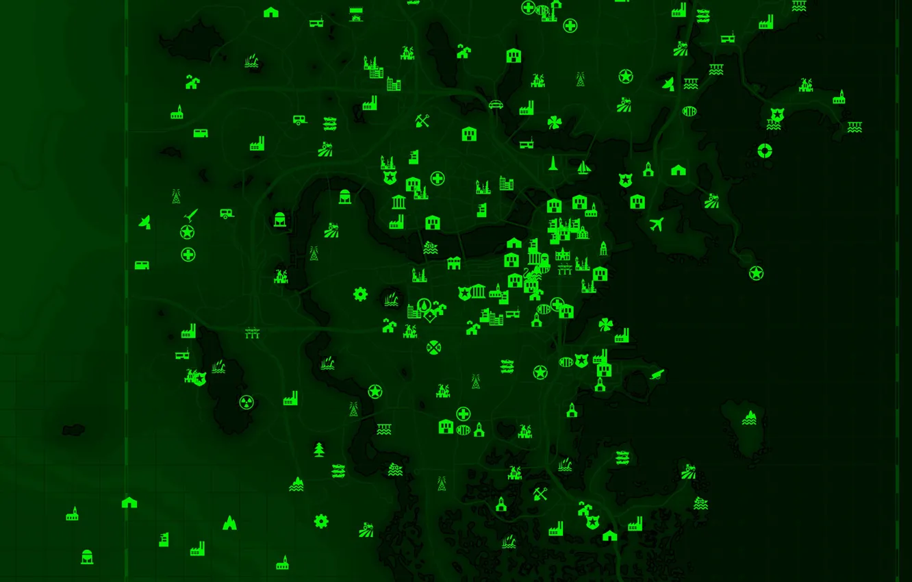 Photo wallpaper Fallout, Green, Map