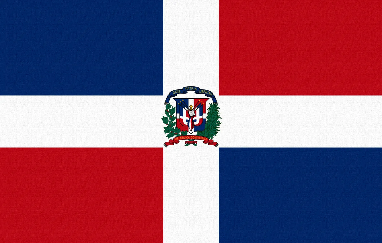 Photo wallpaper Red, Blue, Cross, Flag, Dominican Republic, Square, Dominican Republic