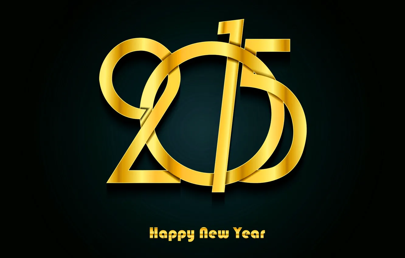 Photo wallpaper New Year, gold, New Year, Happy, 2015
