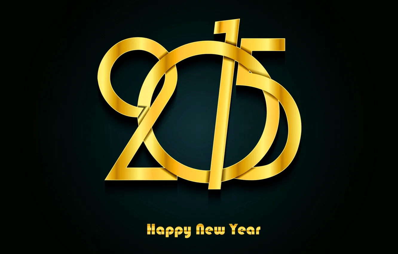 Photo wallpaper new year, gold, New Year, Happy, 2015