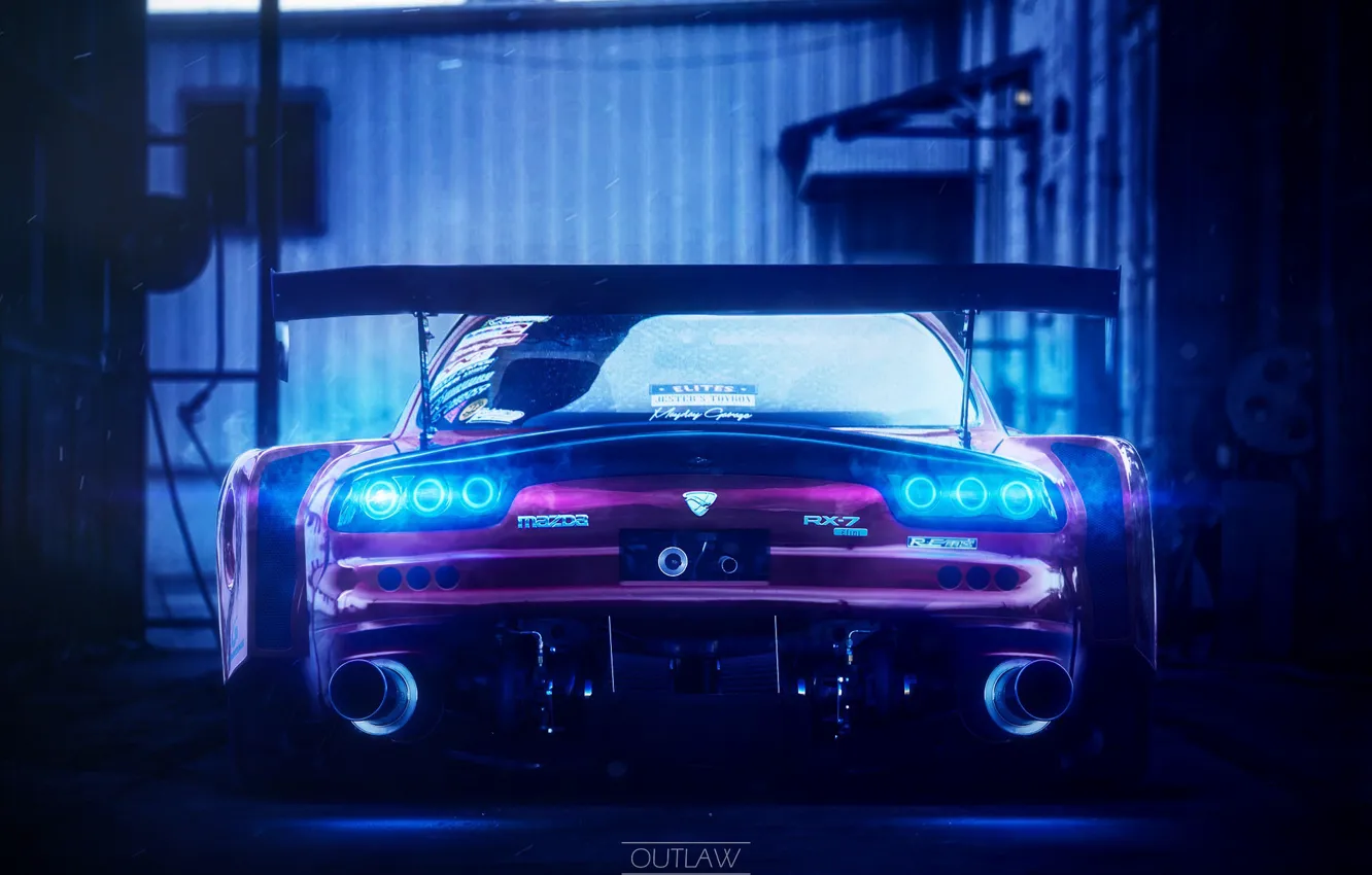 Photo wallpaper machine, auto, Mazda RX-7, Transport & Vehicles, Outlaw, Ned Souris, by Ned Souris, Mazda