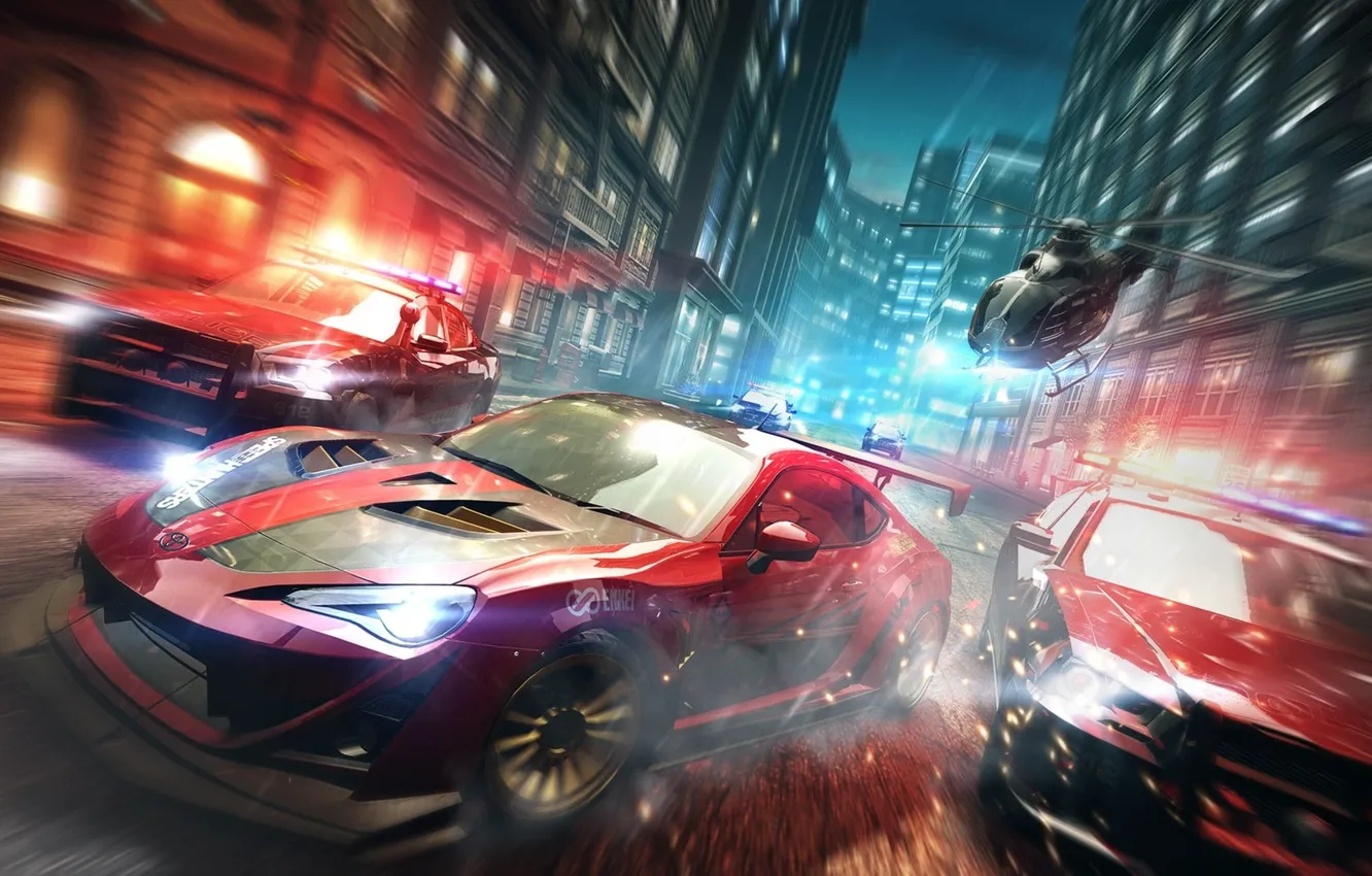 Photo wallpaper need for speed, toyota, night city, video games, no limits
