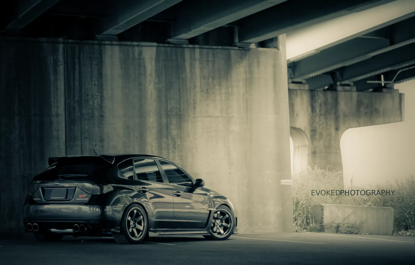 Photo wallpaper Subaru, wrx, impreza, sti, chotko, hatschek, dark black