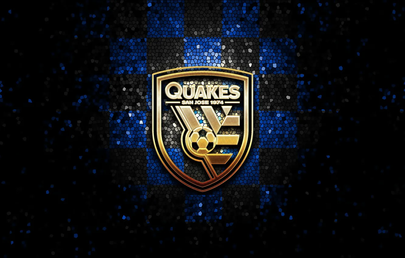 Photo wallpaper wallpaper, sport, logo, football, glitter, checkered, MLS, San Jose Earthquakes