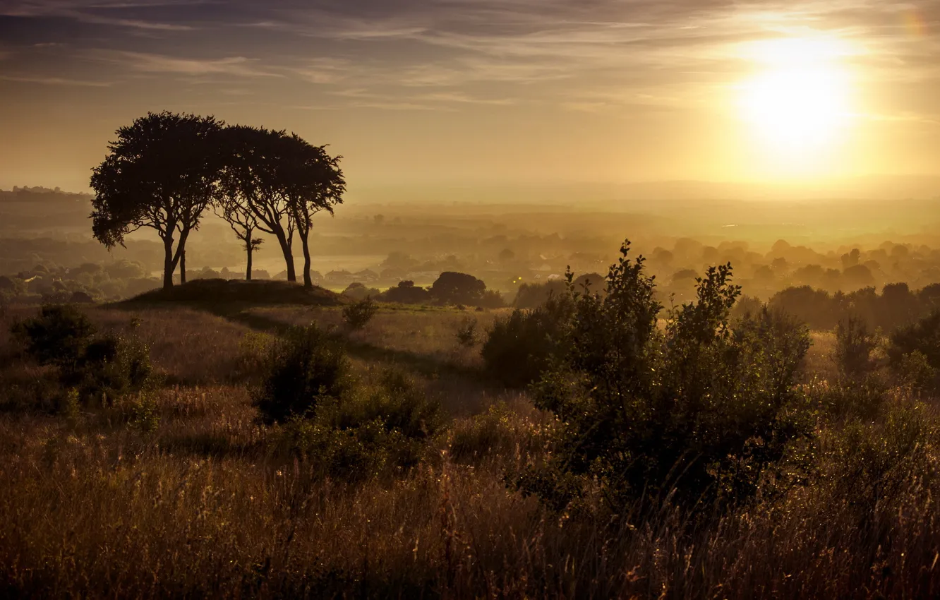 Photo wallpaper sunset, Houghton-le-Spring, Copt Hill