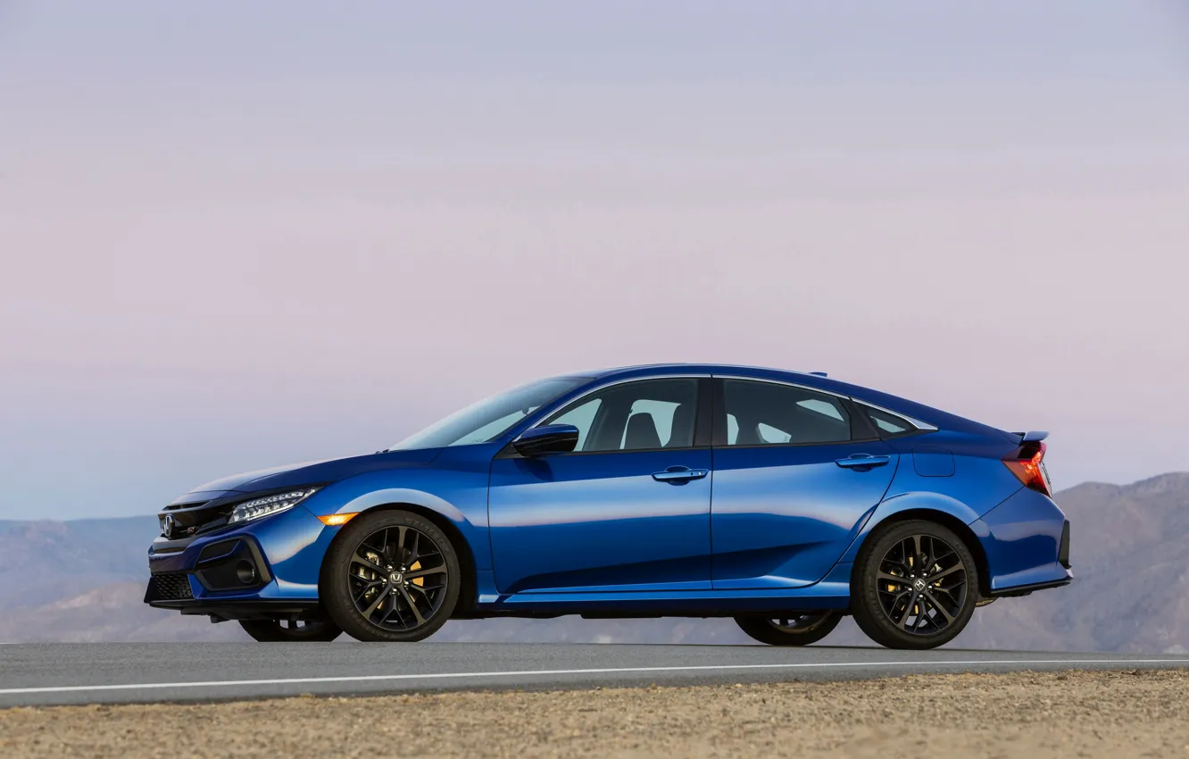 Photo wallpaper blue, Honda, sedan, side view, Civic, 2020, 2019, You Sedan