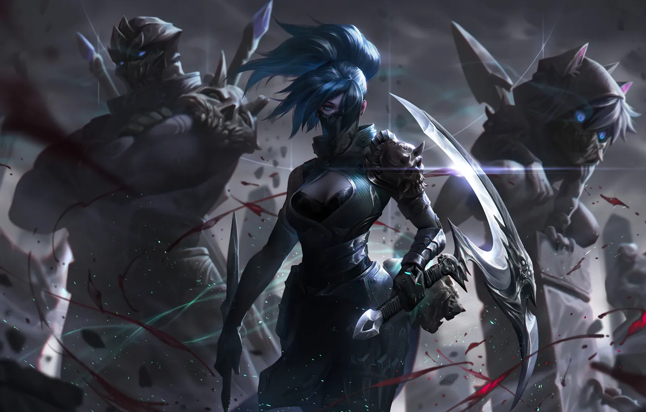 Photo wallpaper game, art, Akali, League of Legends, LoL, Akali (League Of Legends), Ghost Hunter