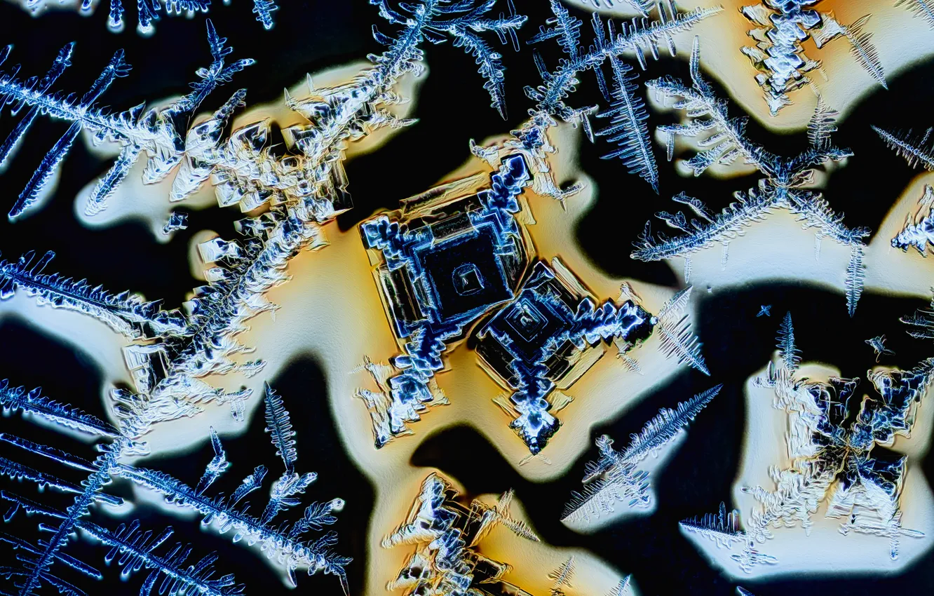 Photo wallpaper abstraction, pattern, glow, crystals