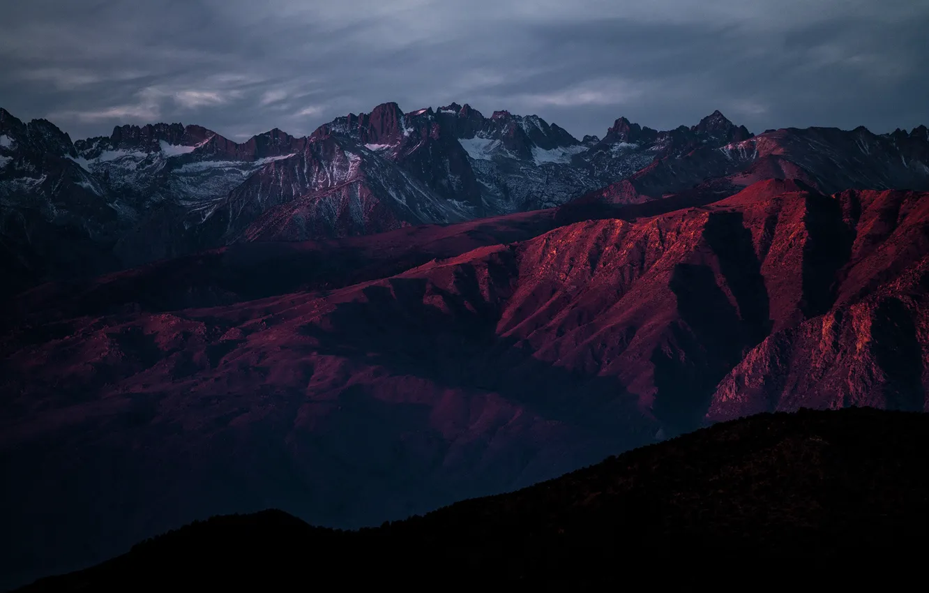 Photo wallpaper dark, rock, sky, landscape, nature, mountains, scenic, mountain
