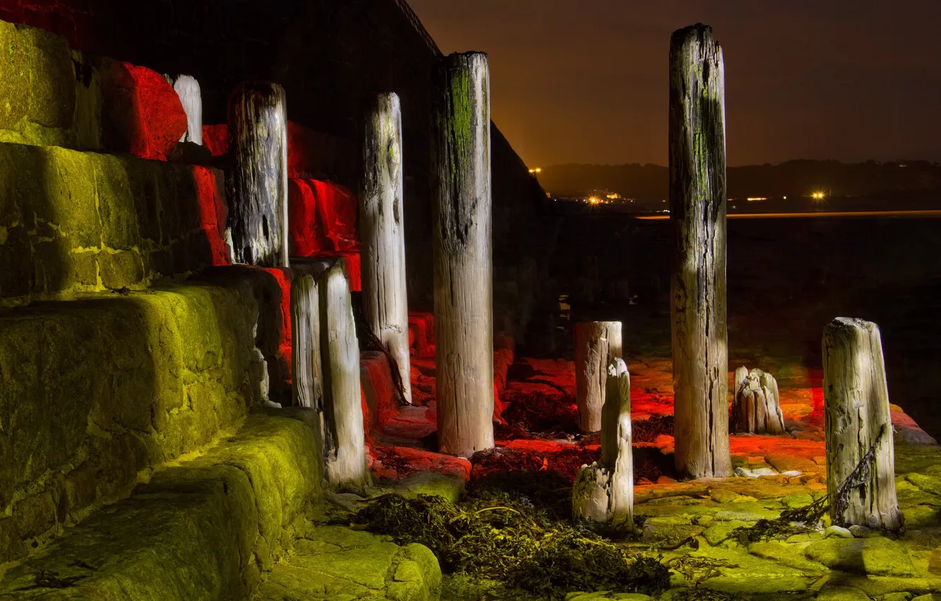 Photo wallpaper light, night, color