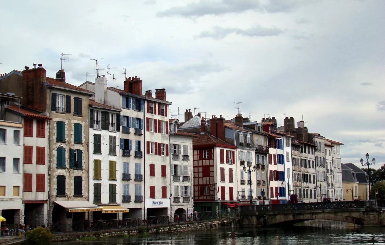 Photo wallpaper France, building, home, channel, the bridge, bridge, France, buildings