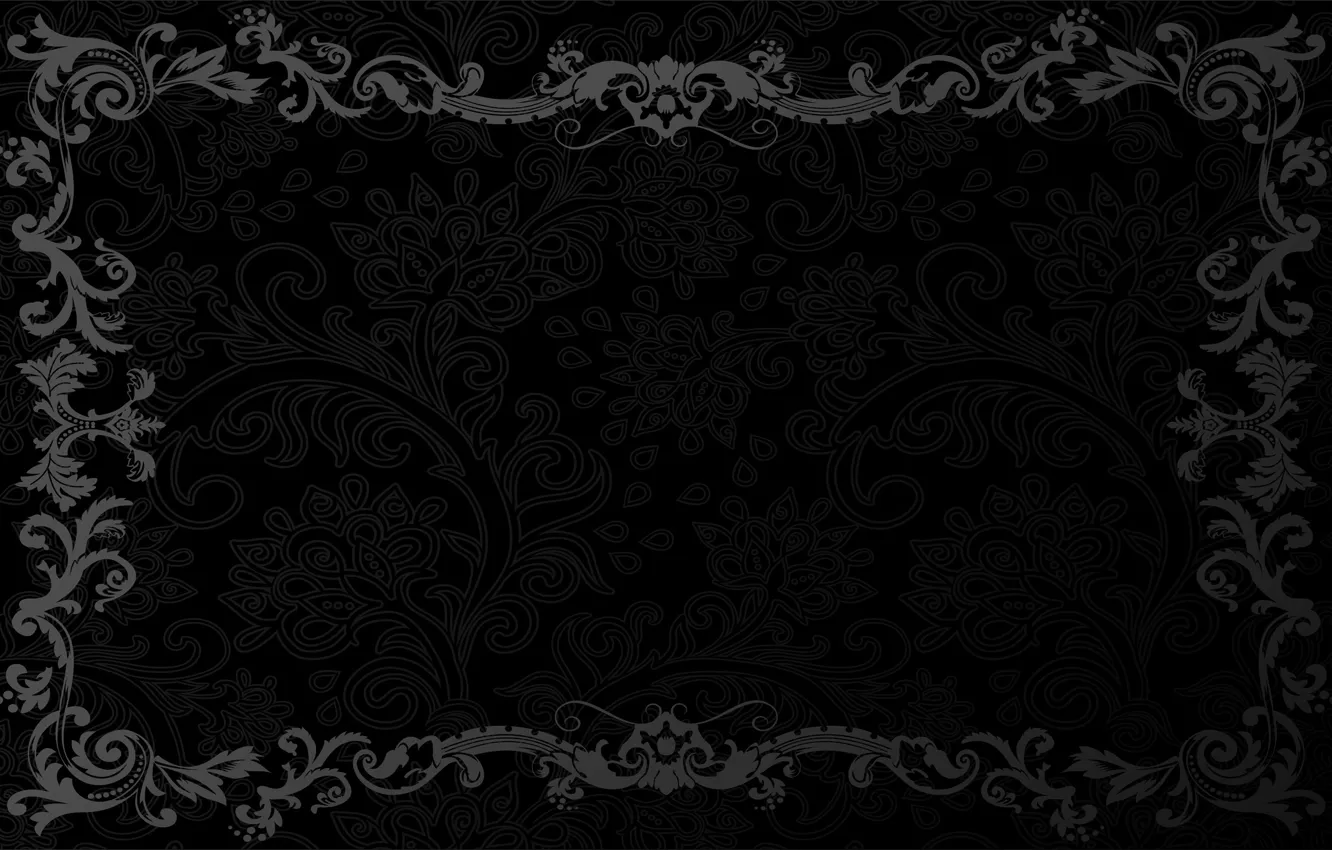 Photo wallpaper retro, pattern, vector, dark, black, ornament, vintage, texture