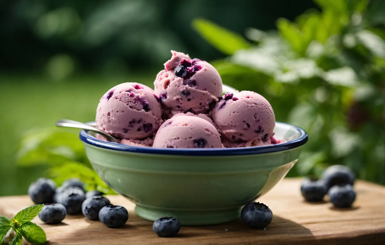 Photo wallpaper food, ice cream, bowl