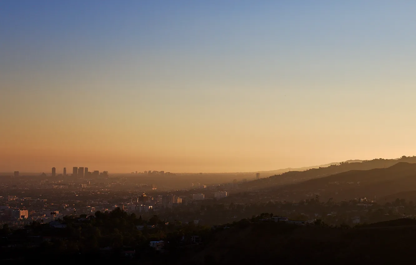 Photo wallpaper city, california, sunset, usa, los angeles