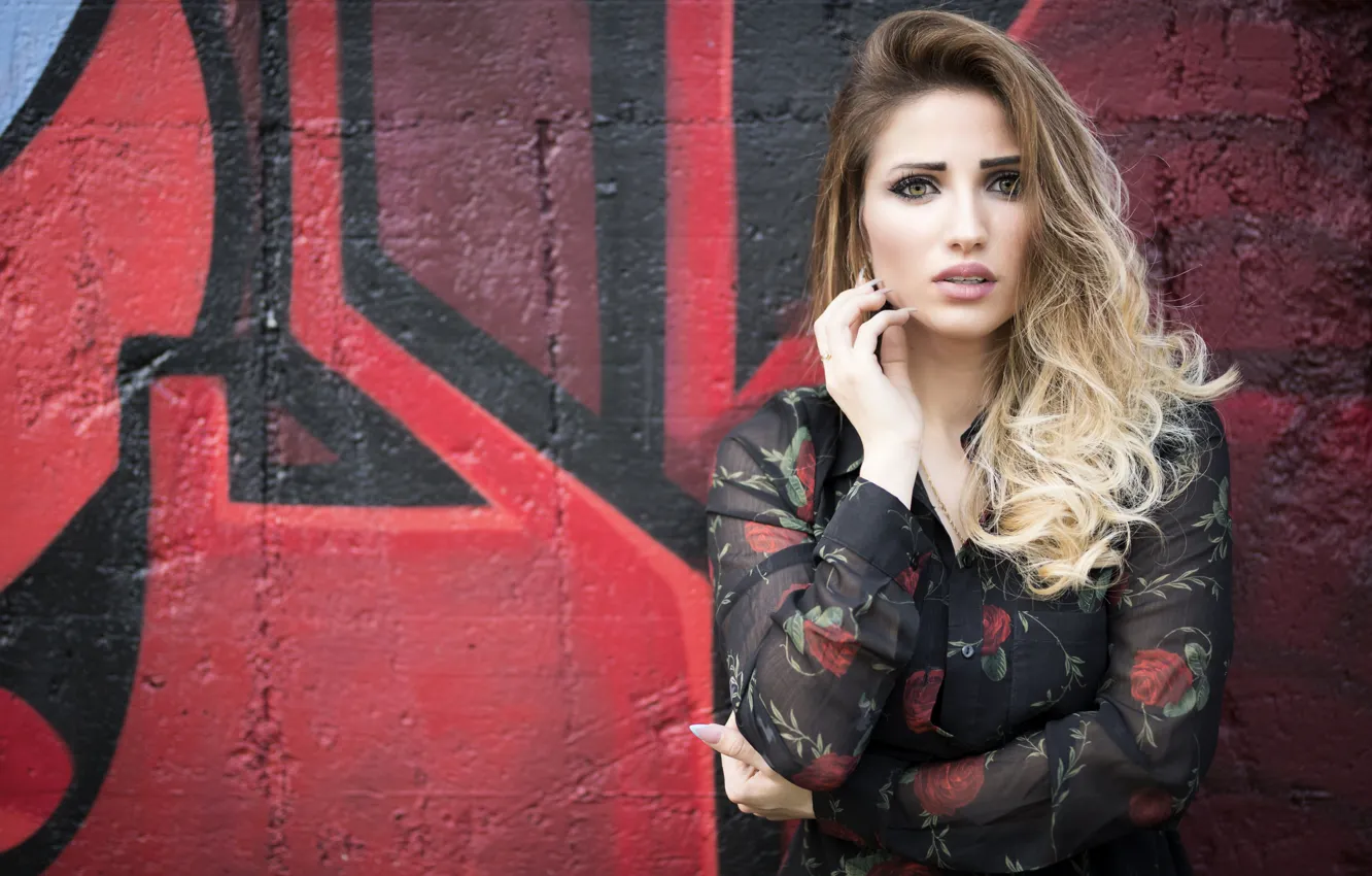 Photo wallpaper look, face, background, model, beauty, Taty