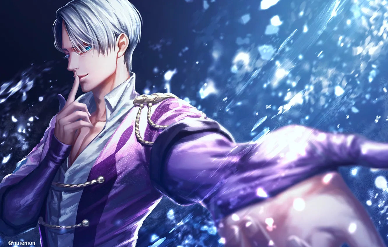 Photo wallpaper look, hand, ice, guy, Yuri on the ice, Viktor Nikiforov, Yuri On Ice