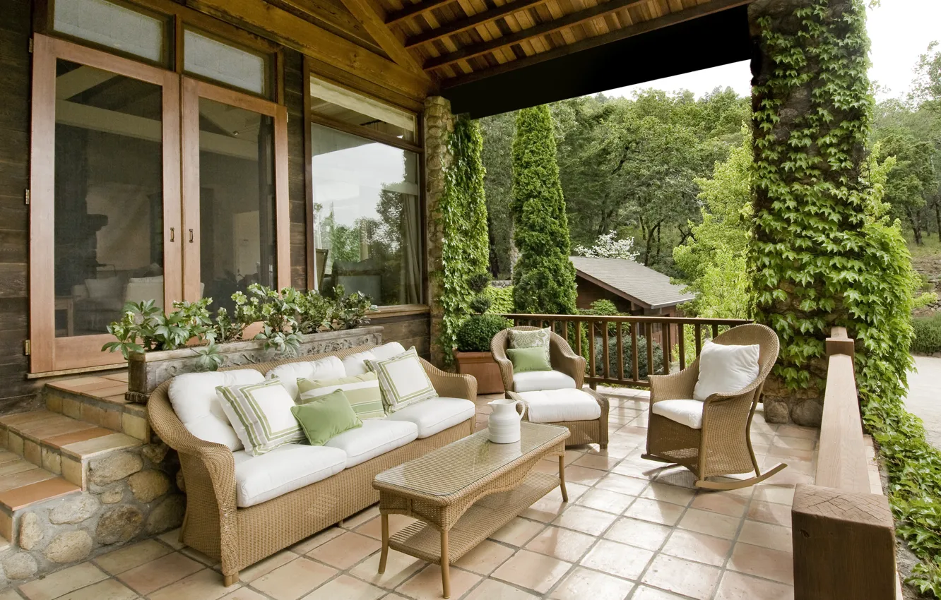 Photo wallpaper furniture, terrace, country house