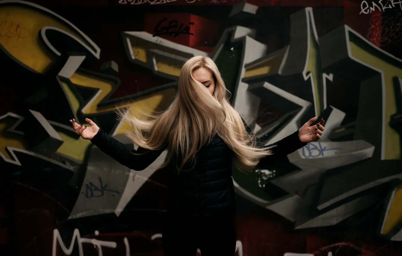 Photo wallpaper girl, pose, blonde