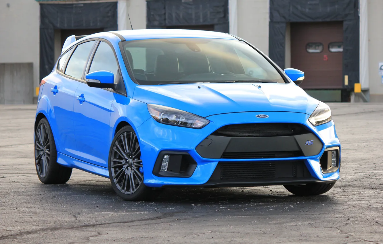 Photo wallpaper Ford, Hot, Focus, Blue, Hatch, 2017