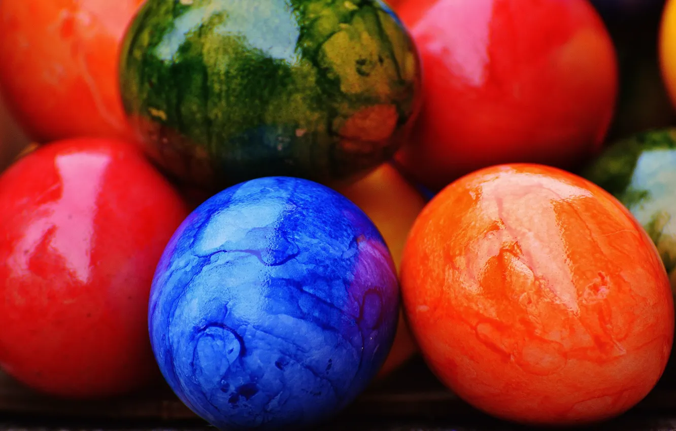 Photo wallpaper colorful, Easter, rainbow, Easter, eggs, decoration, Happy, the painted eggs
