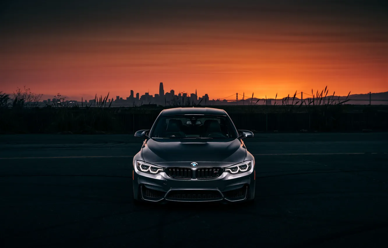 Photo wallpaper BMW, Light, Evening, Silver, F80, LED