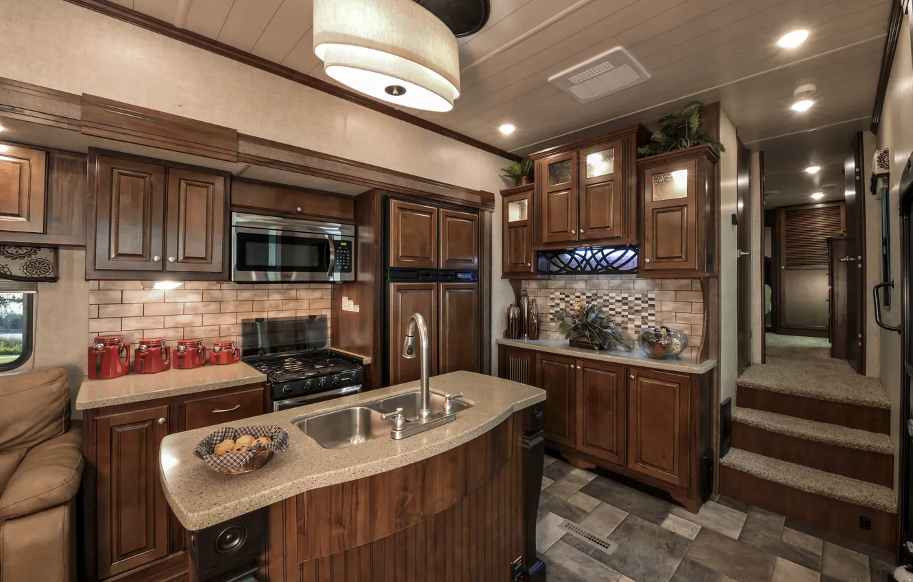 Photo wallpaper interior, design. house, Oakmont, spacious kitchen area