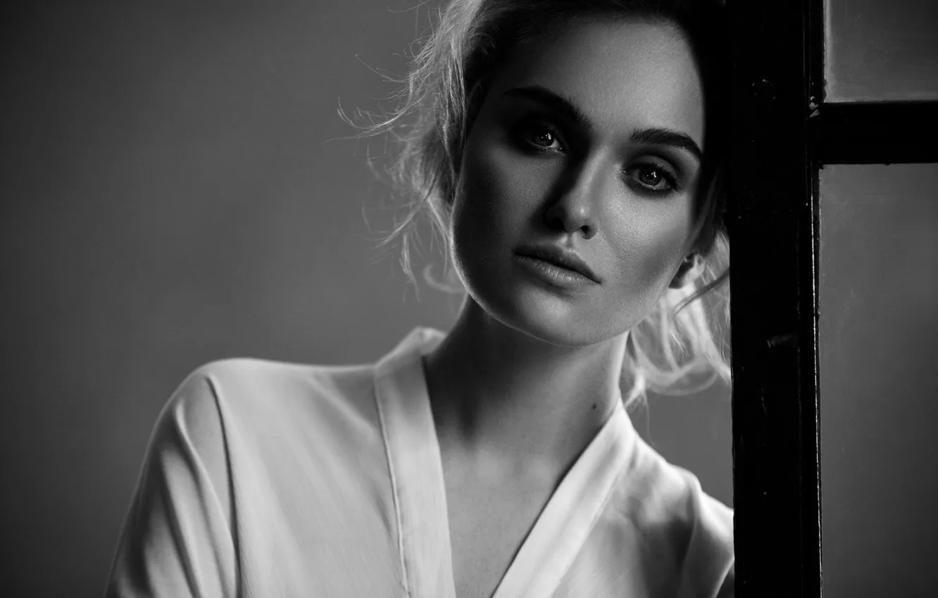 Photo wallpaper portrait, black and white, Ira, Alex Bond