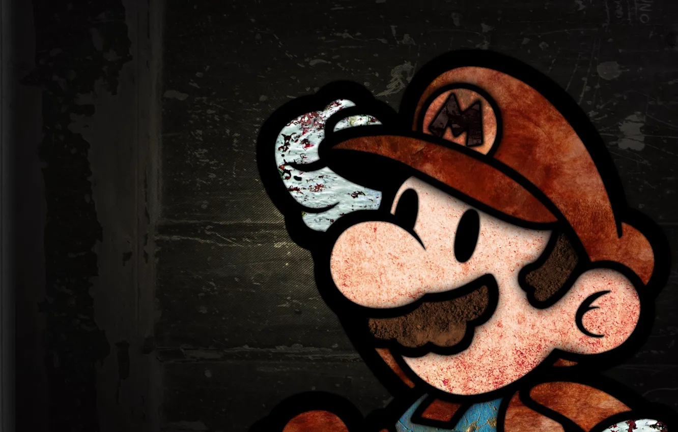 Photo wallpaper background, texture, Mario, grunge