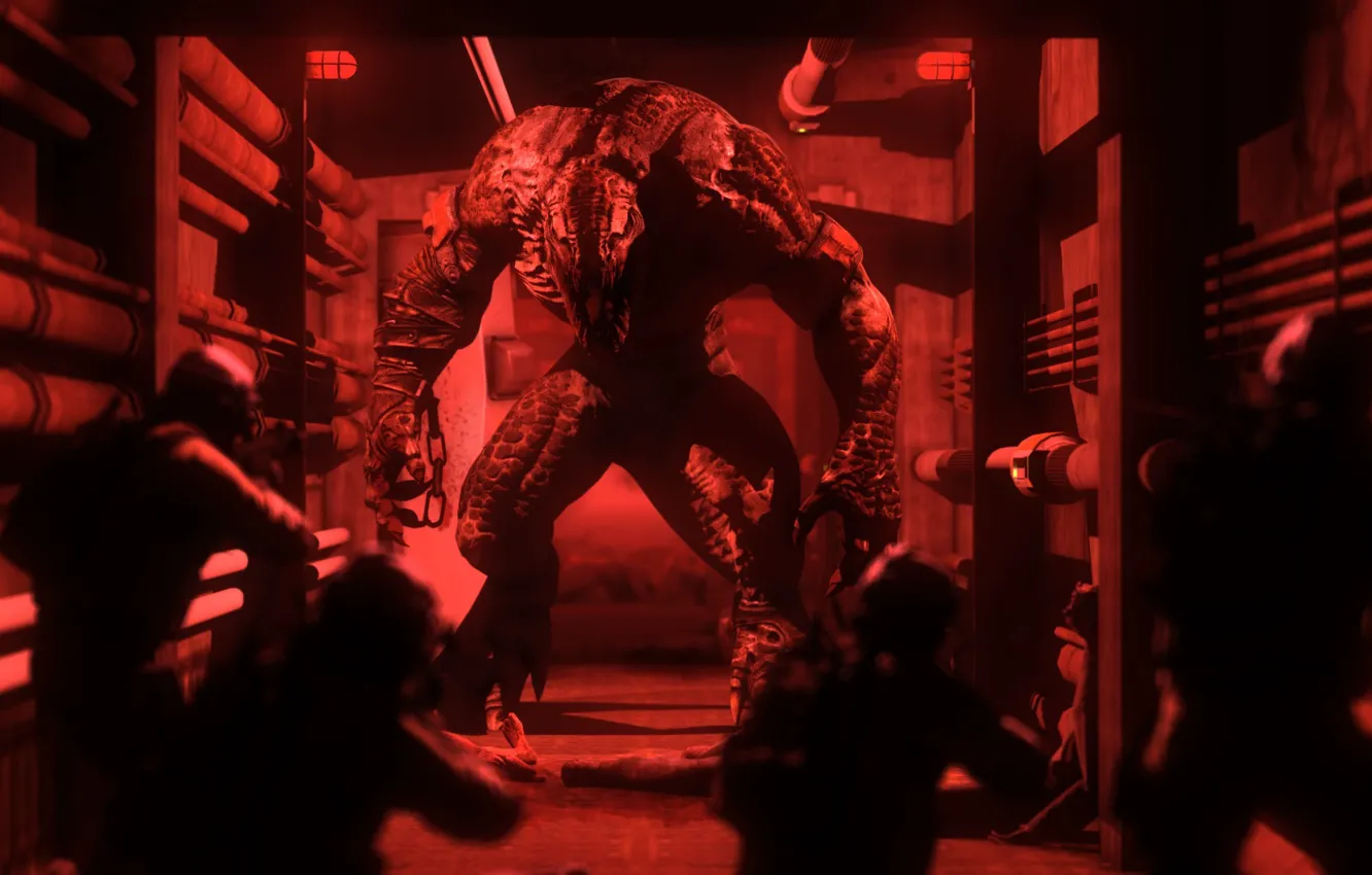 Photo wallpaper monster, art, corridor, anxiety, special forces