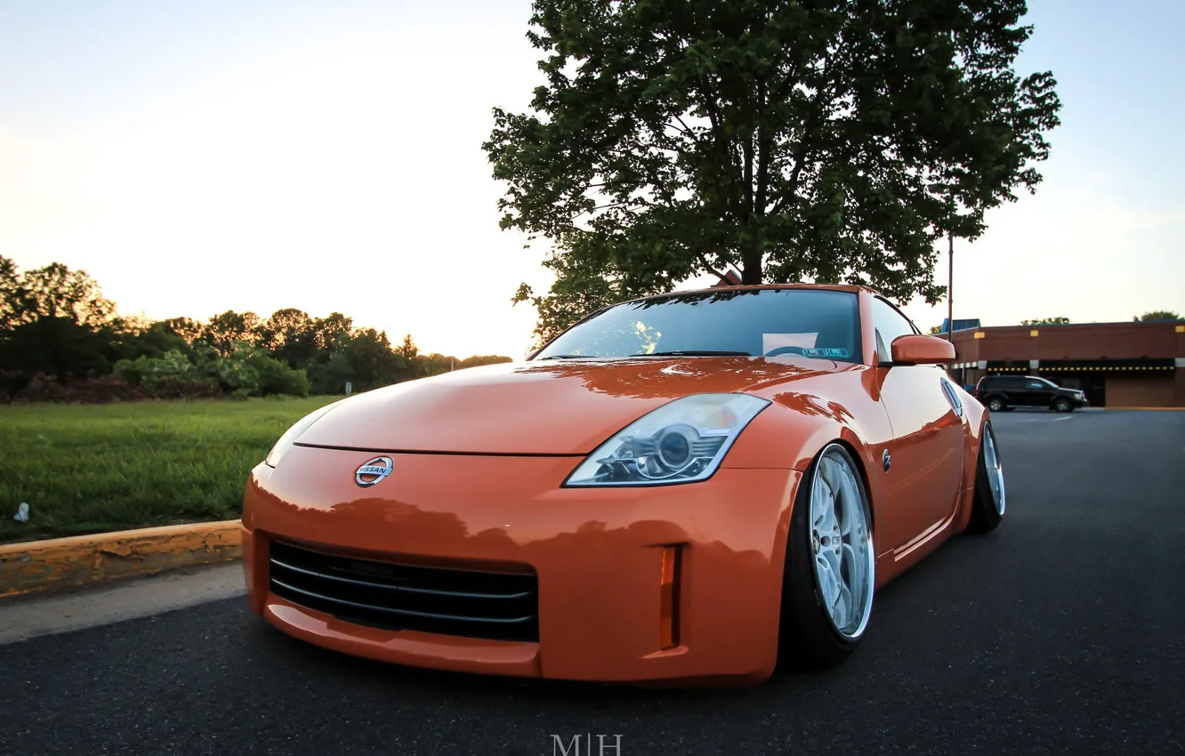 Photo wallpaper Japan, Nissan, 350z, Nissan, tuning, custom, low, stance