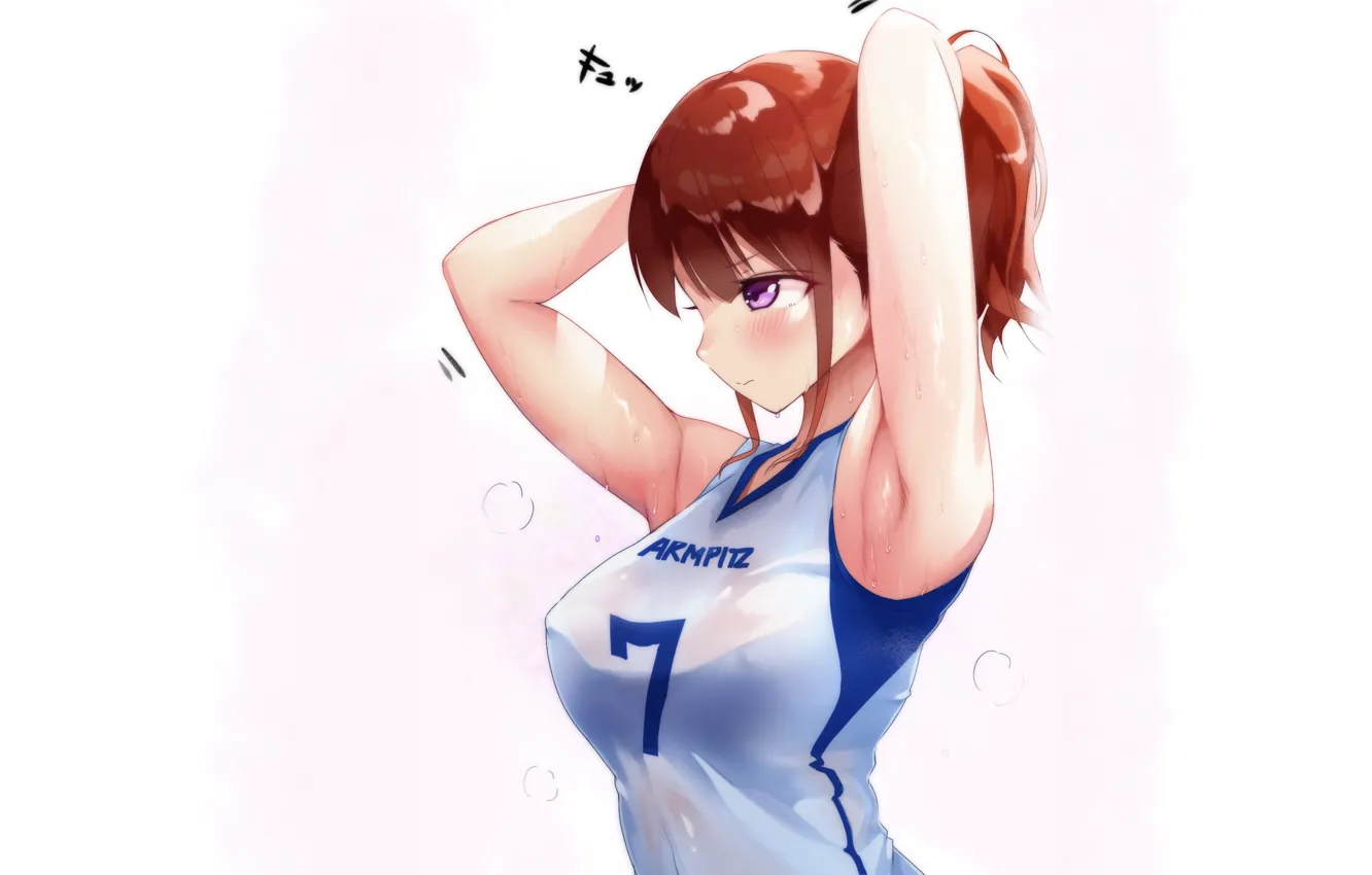 Photo wallpaper kawaii, hot, sexy, anime, ponytail, cute, sports, sweat