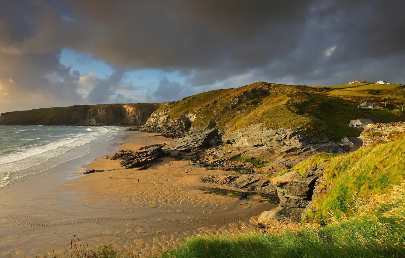 Photo wallpaper water, rocks, sand, landscapes coast